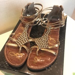 Sam Edelman gold gladiator sandals. Size US 8